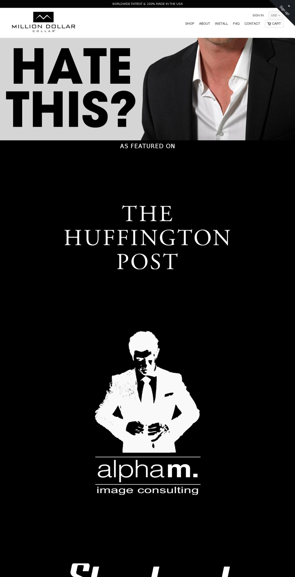 milliondollarcollar.com shopify website screenshot