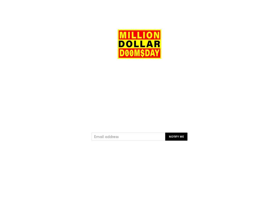 milliondollardoomsday.com — Shopify storefront screenshot