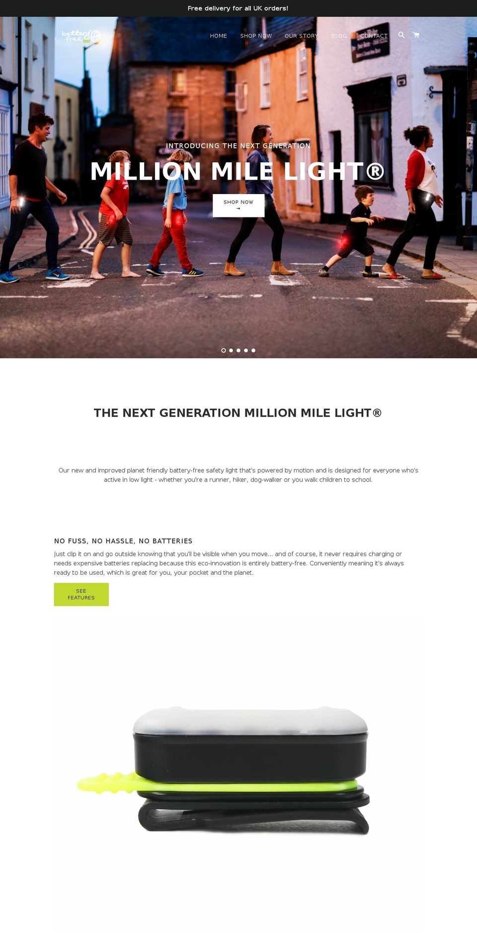 MML Shopify theme site example millionmilelight.com