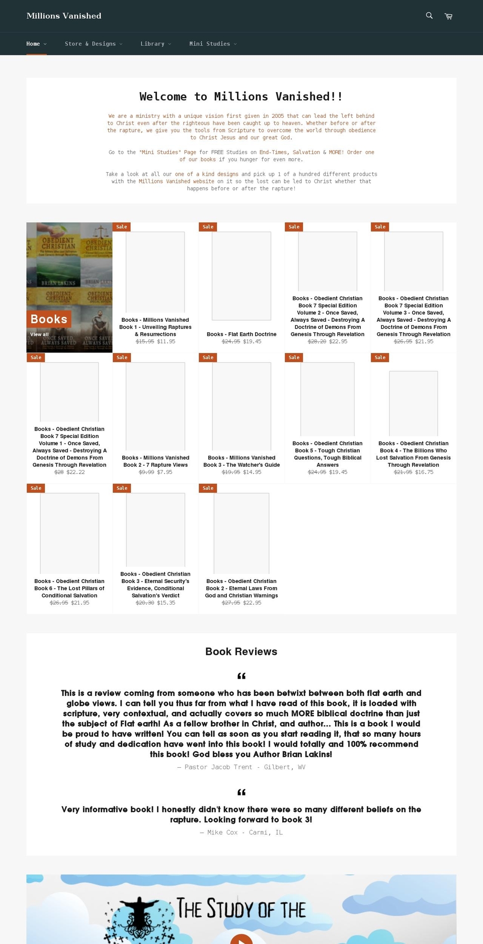 millionsvanished.com shopify website screenshot