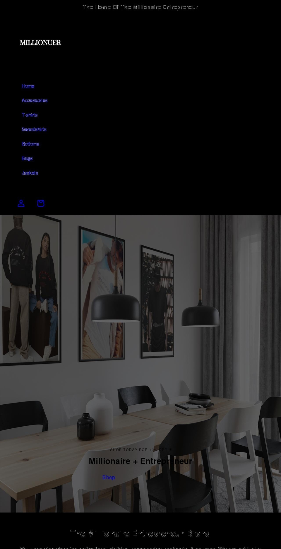 millionuer.com shopify website screenshot