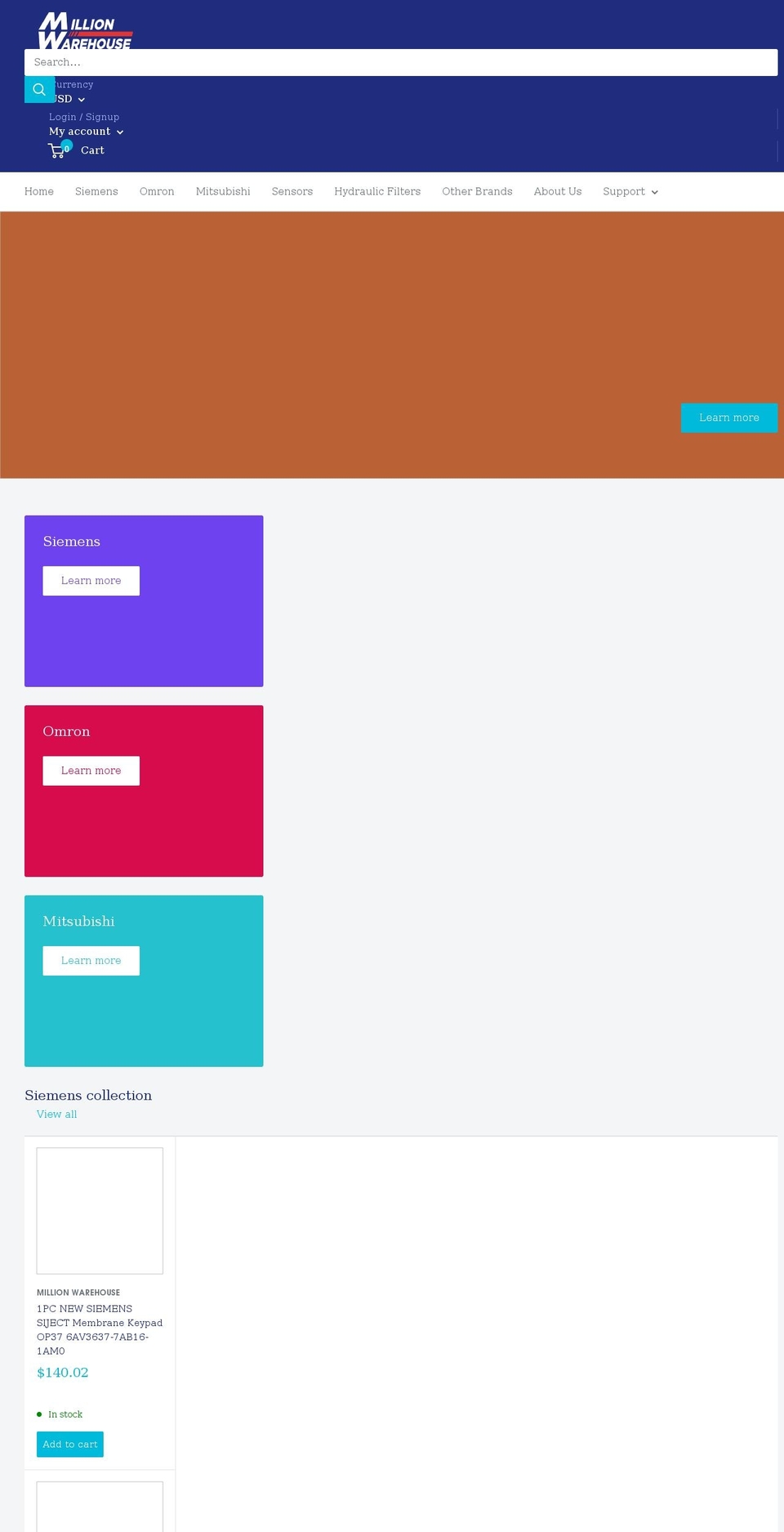 millionwarehouse.com shopify website screenshot