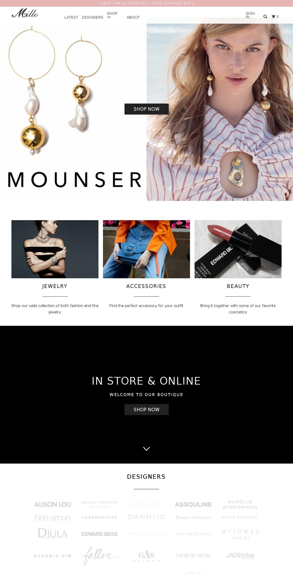 millohaddad.com — Shopify storefront screenshot