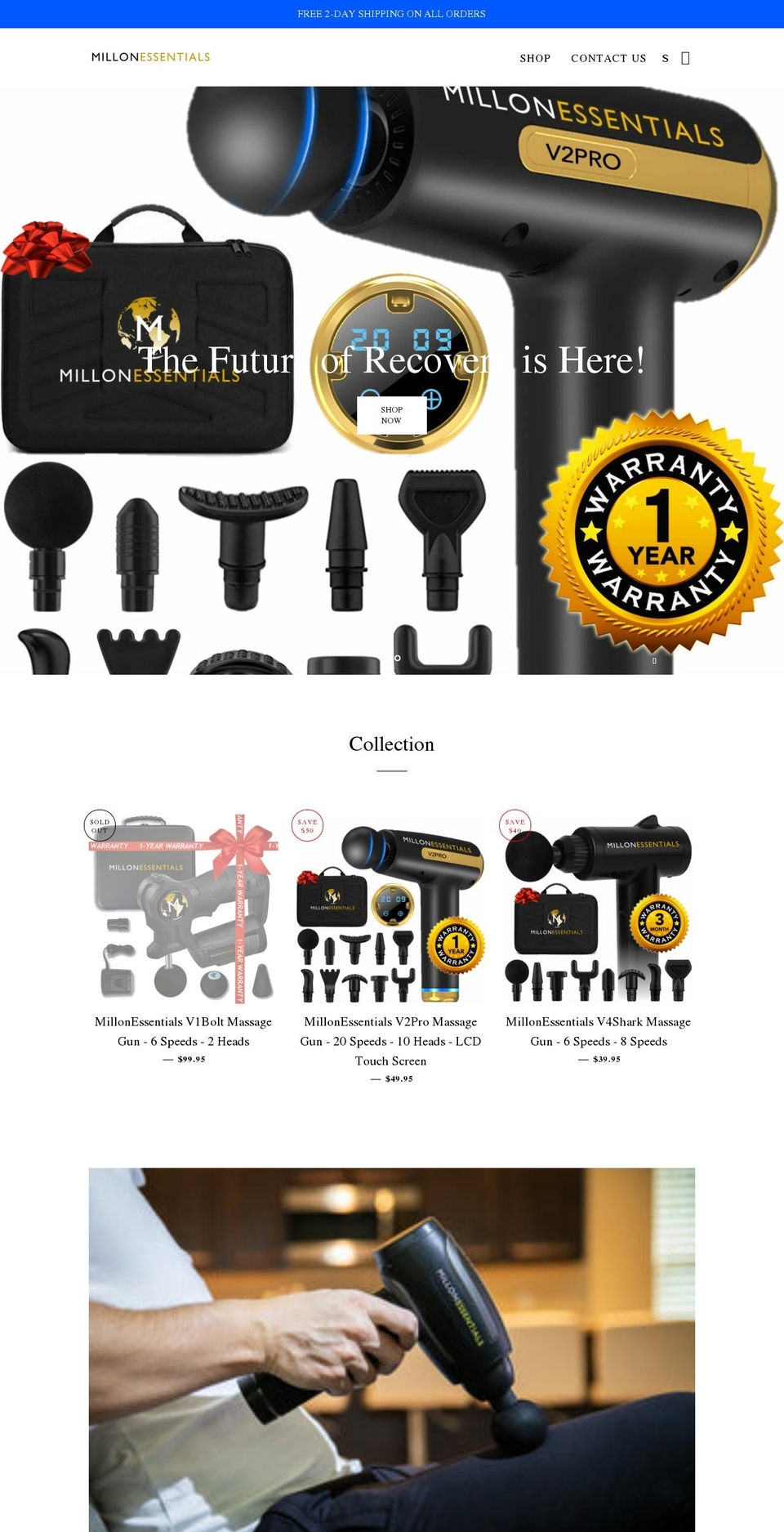 millonessentials.com shopify website screenshot