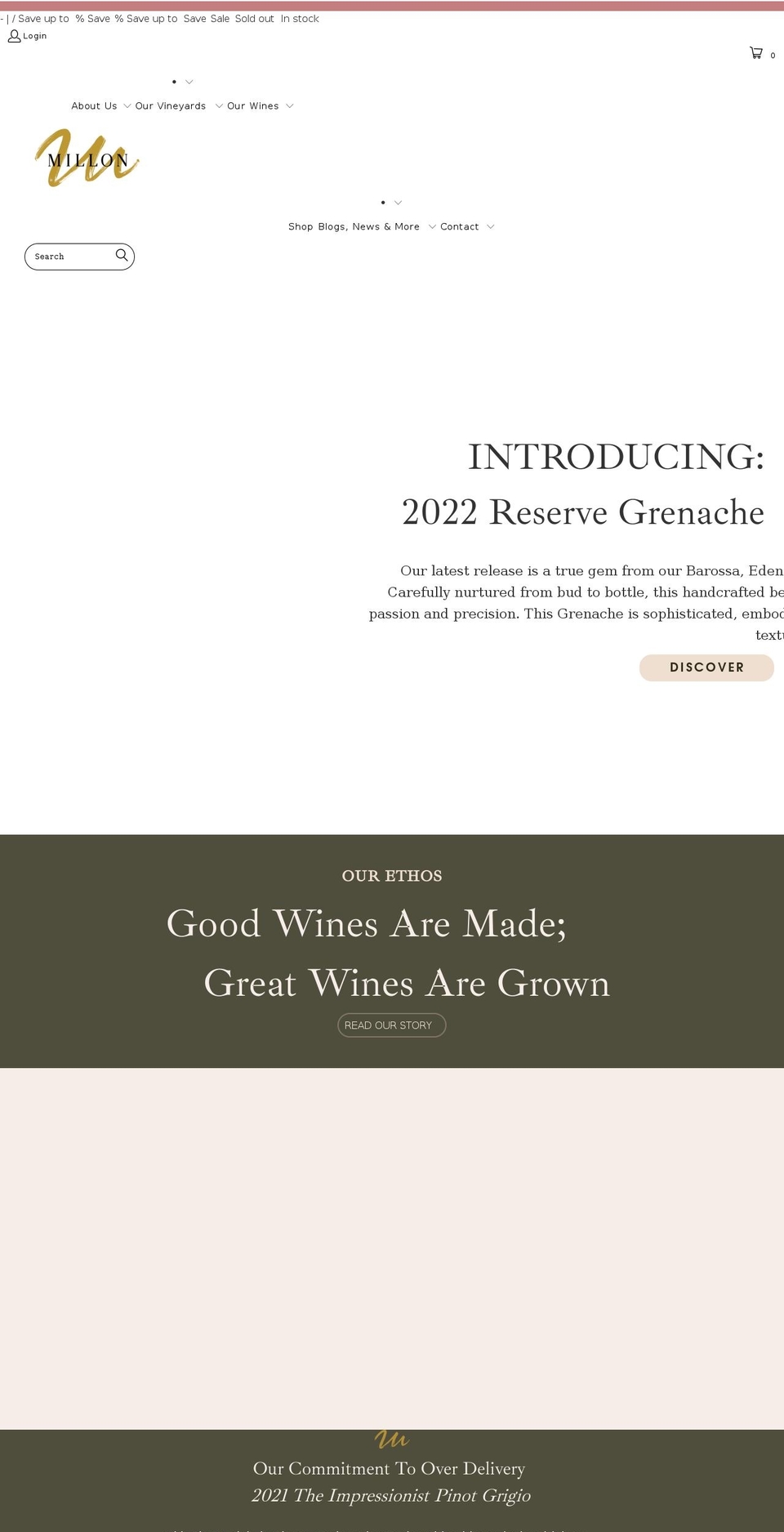 millonwines.com.au shopify website screenshot