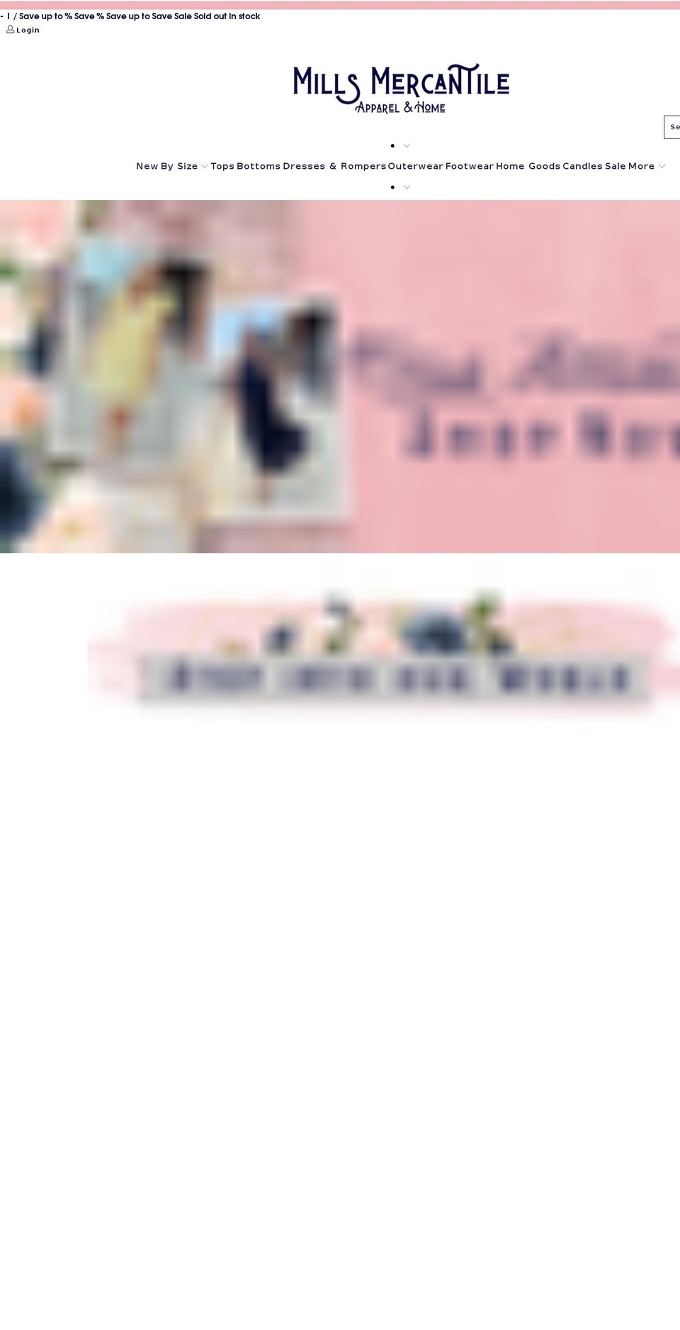 mills-mercantile.com shopify website screenshot