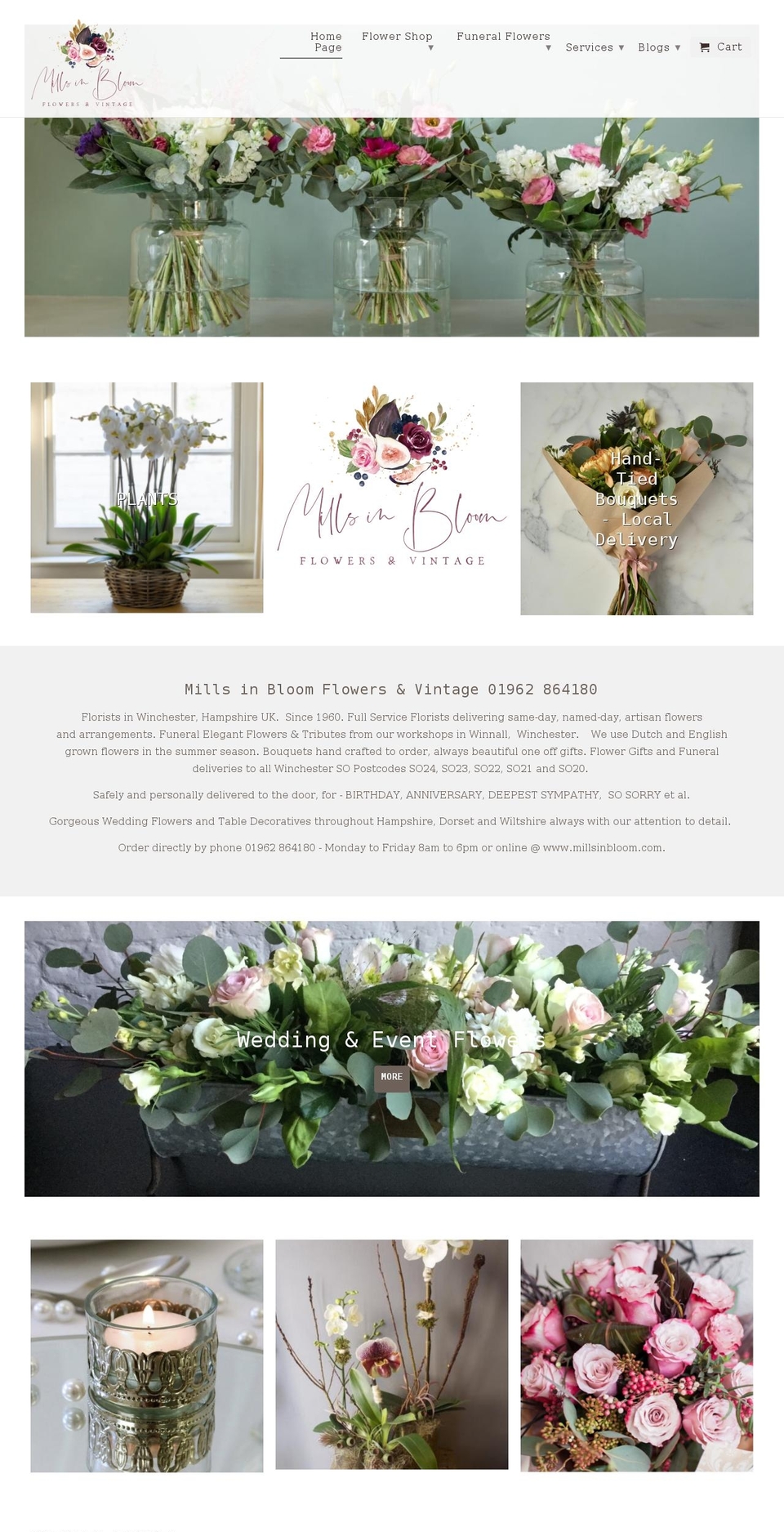 millsinbloom.com shopify website screenshot
