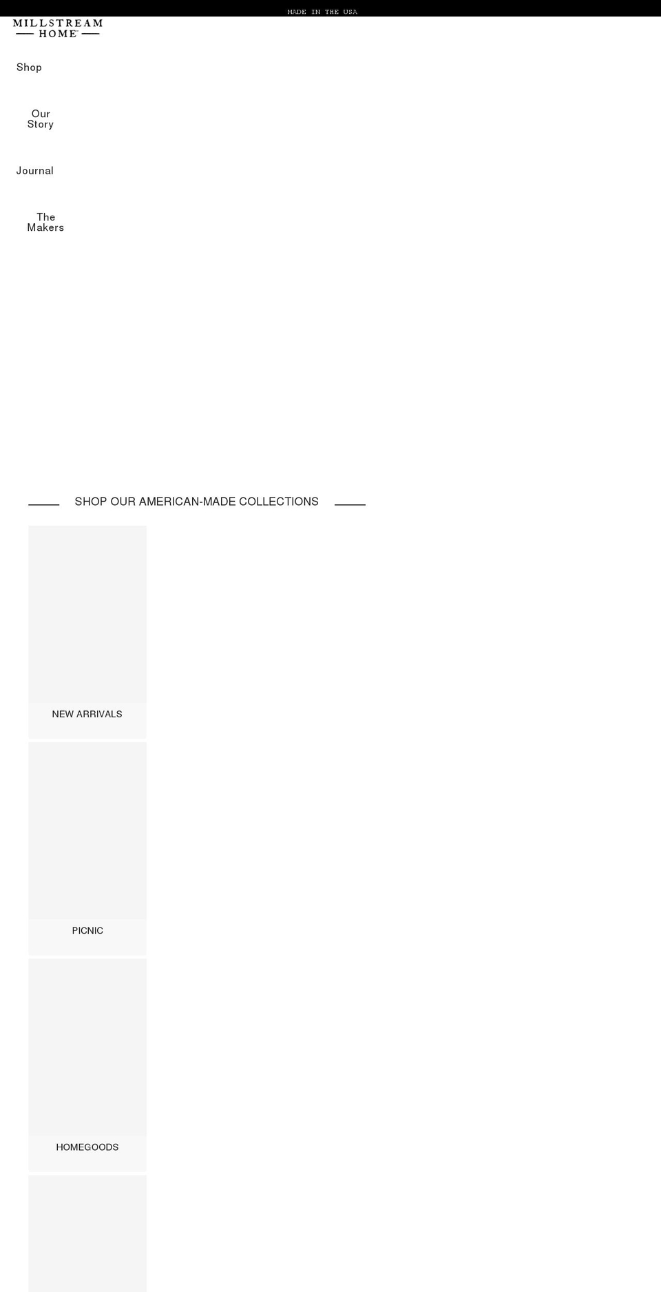 millstreamhome.com shopify website screenshot