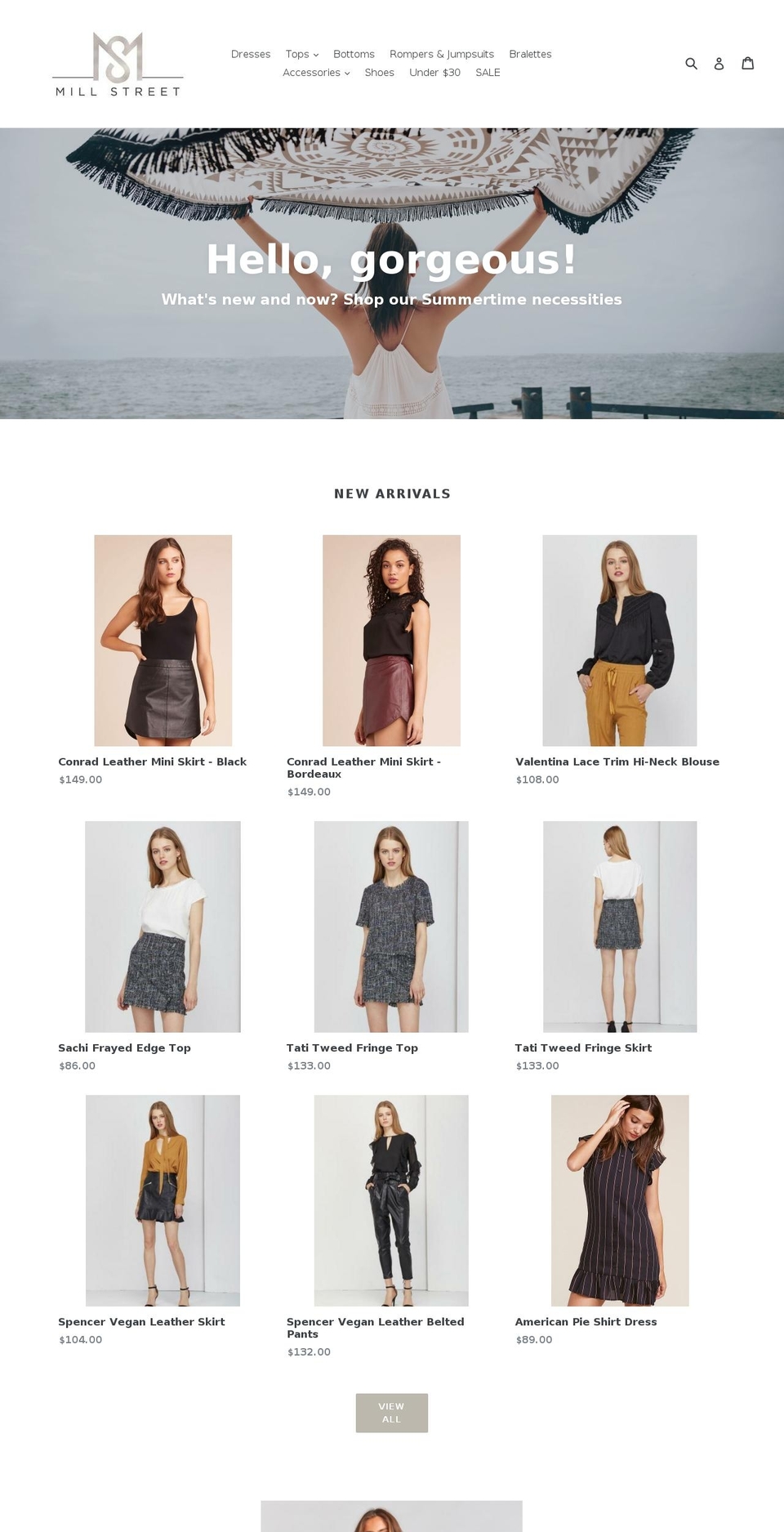 millstreetboutique.com shopify website screenshot