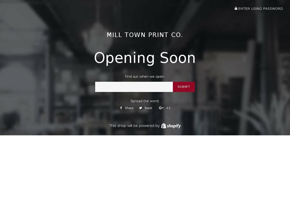 milltownprintco.com — Shopify storefront screenshot