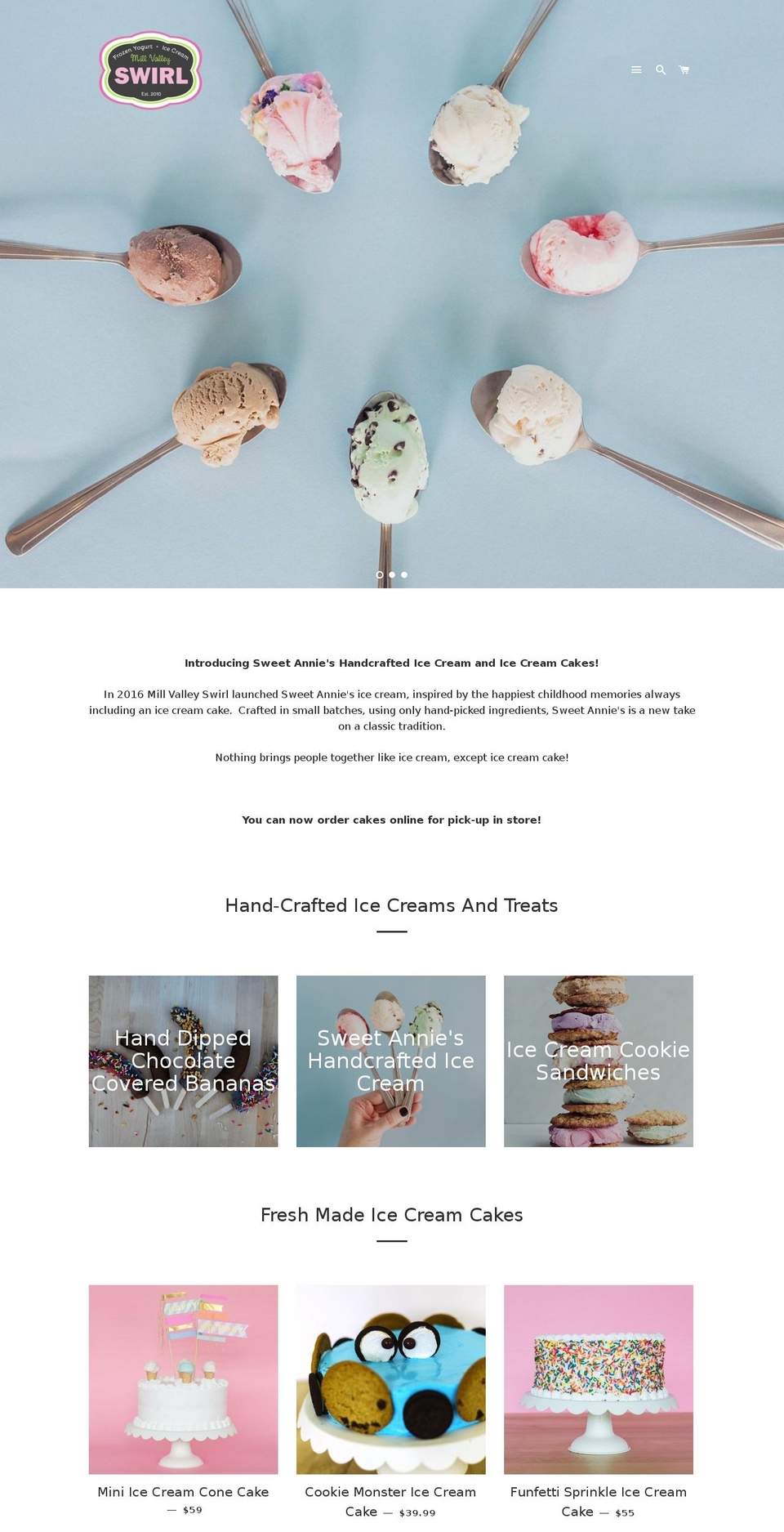 millvalleyswirl.com — Shopify storefront screenshot