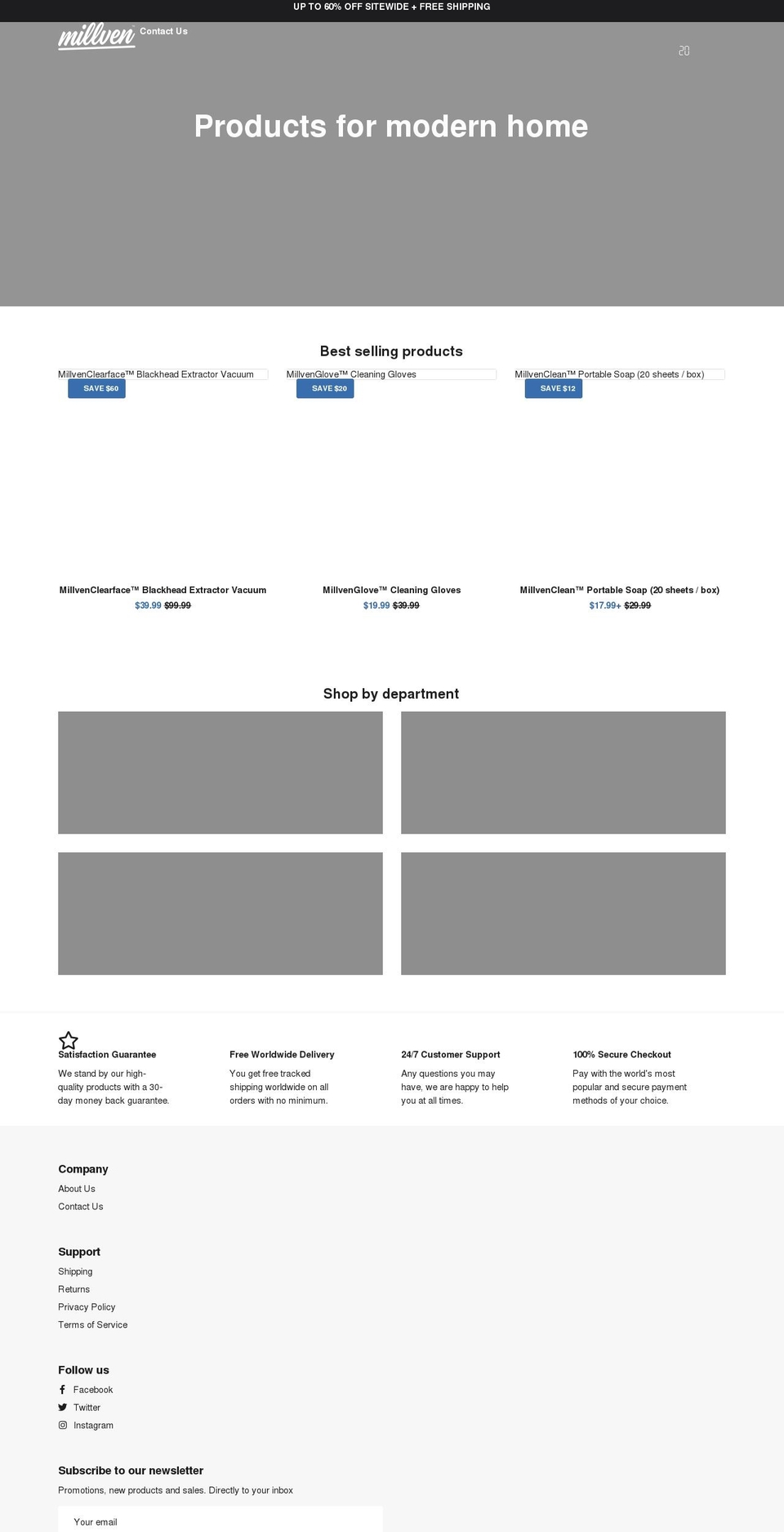millven.com shopify website screenshot