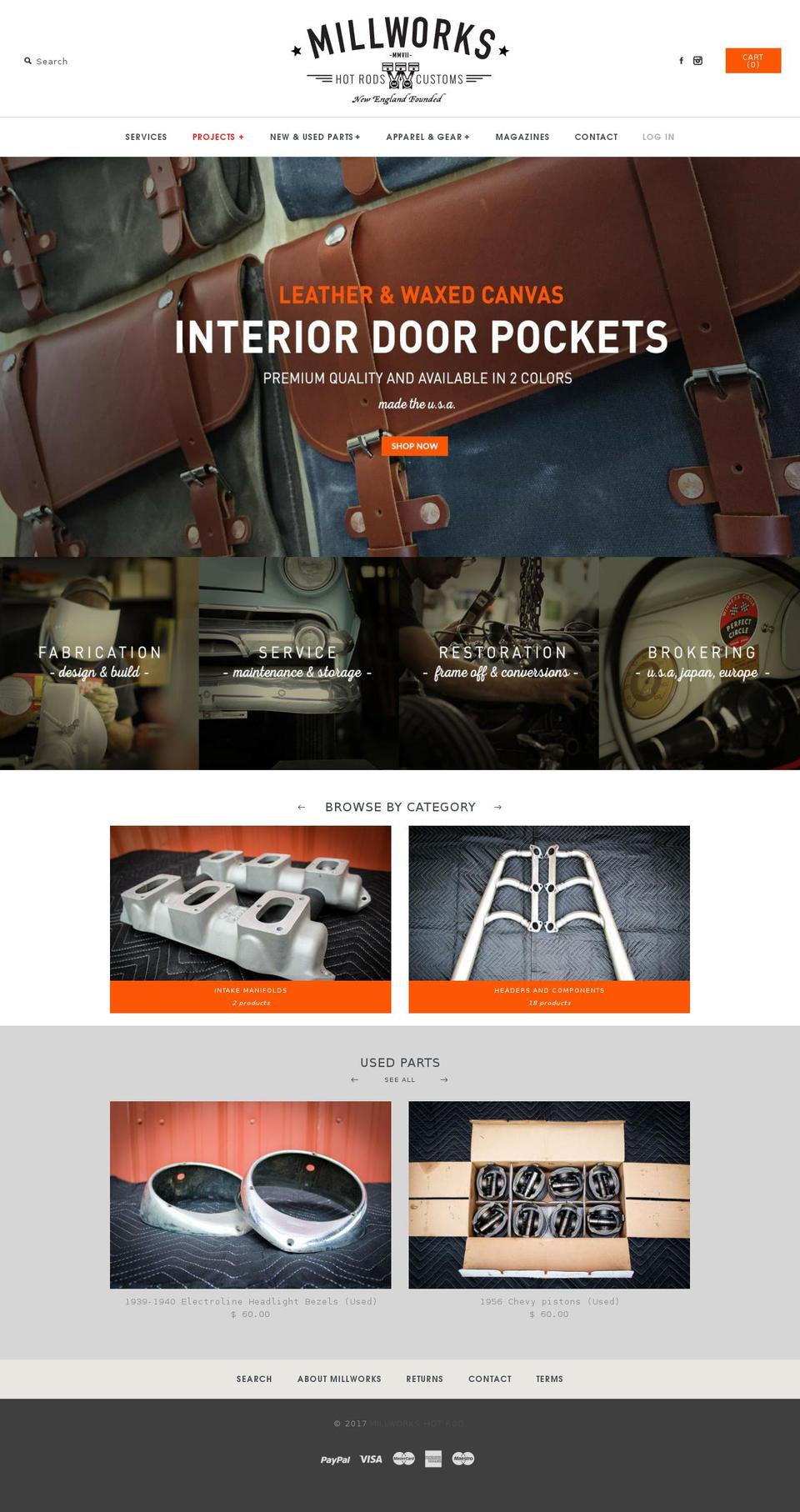 millworkshotrod.com shopify website screenshot