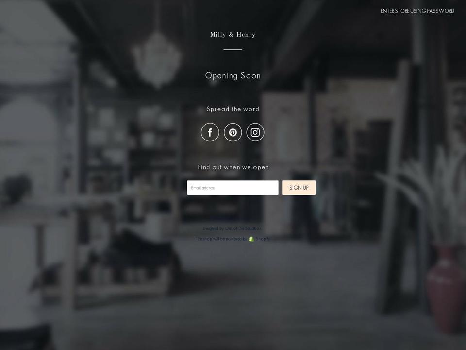 millyandhenry.com.au shopify website screenshot