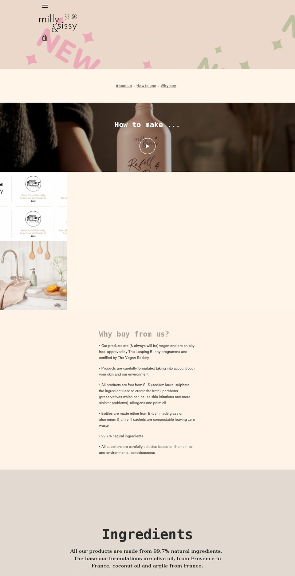 millyandsissy.co.uk shopify website screenshot