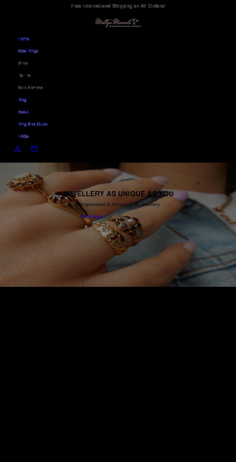 millysmarvels.co.uk shopify website screenshot