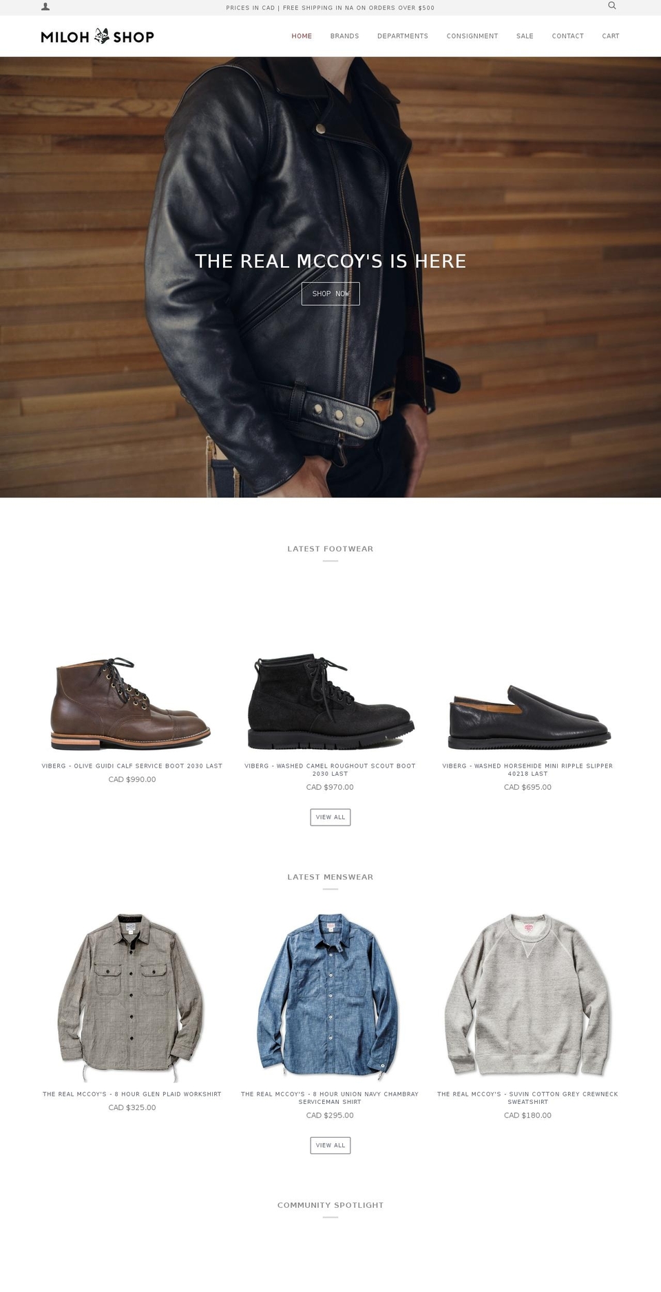 milohshop.com — Shopify storefront screenshot
