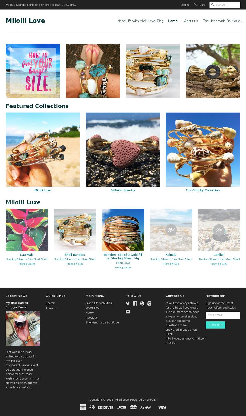 miloliilove.com — Shopify storefront screenshot