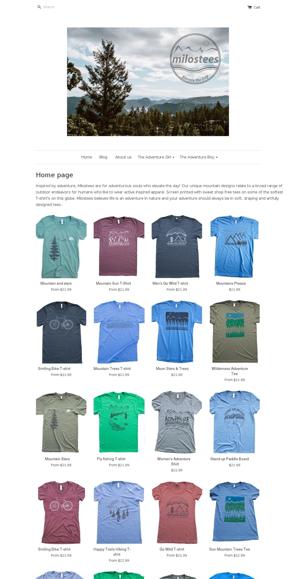 milostees.com — Shopify storefront screenshot