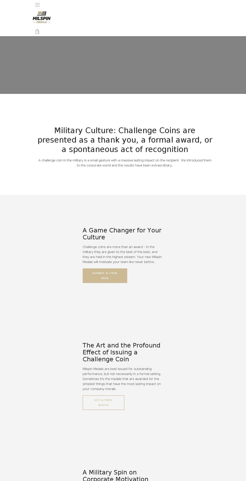 milspinmedals.com shopify website screenshot
