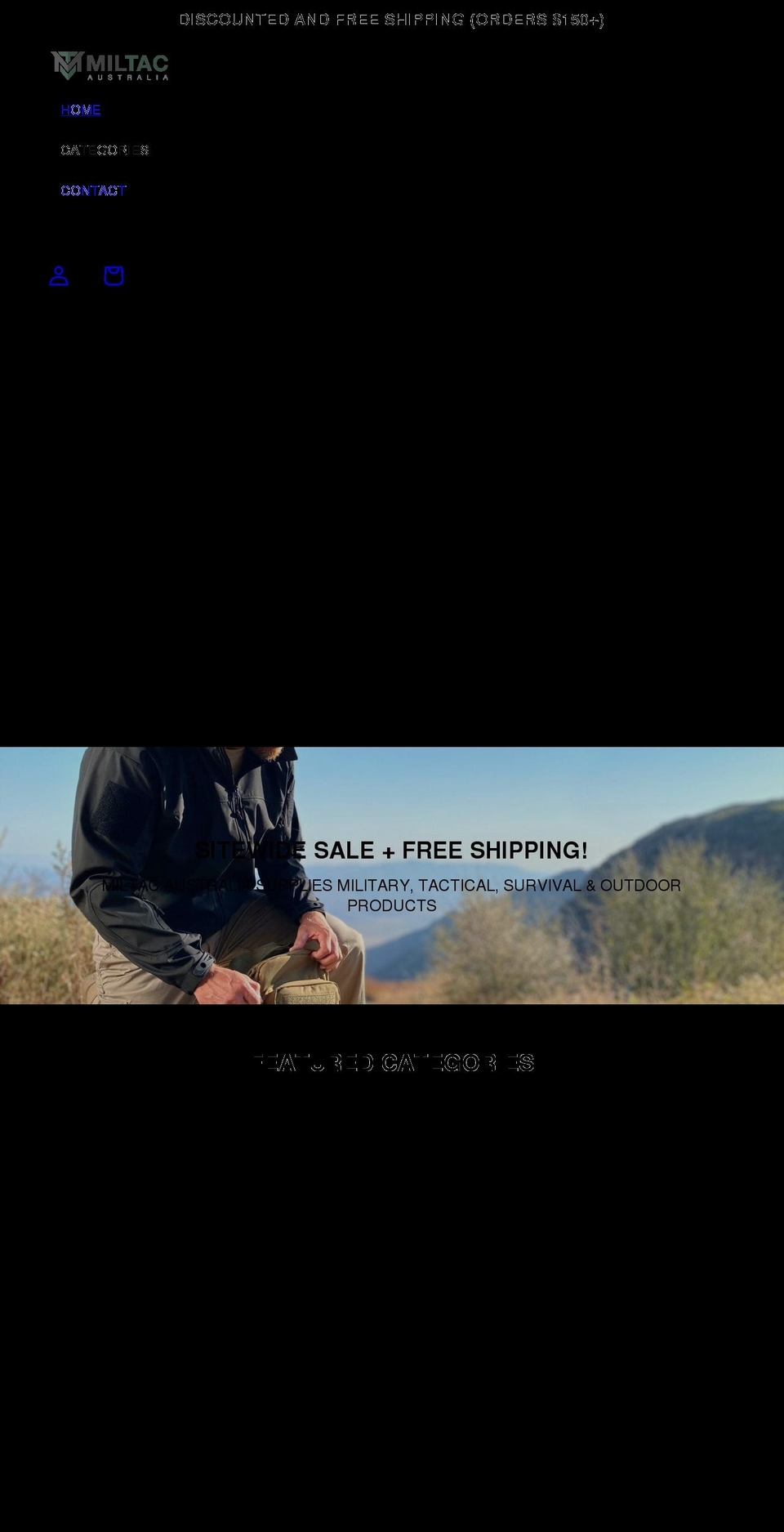 miltac.com.au shopify website screenshot