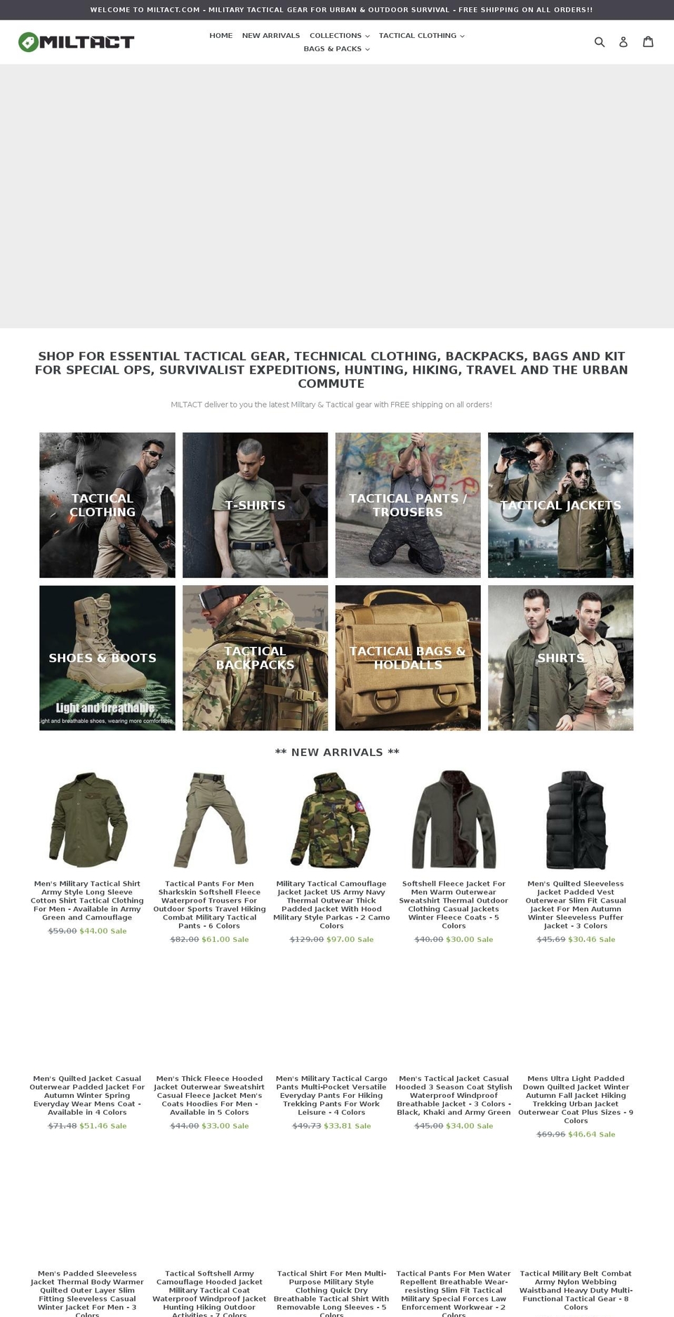 miltact.com — Shopify storefront screenshot