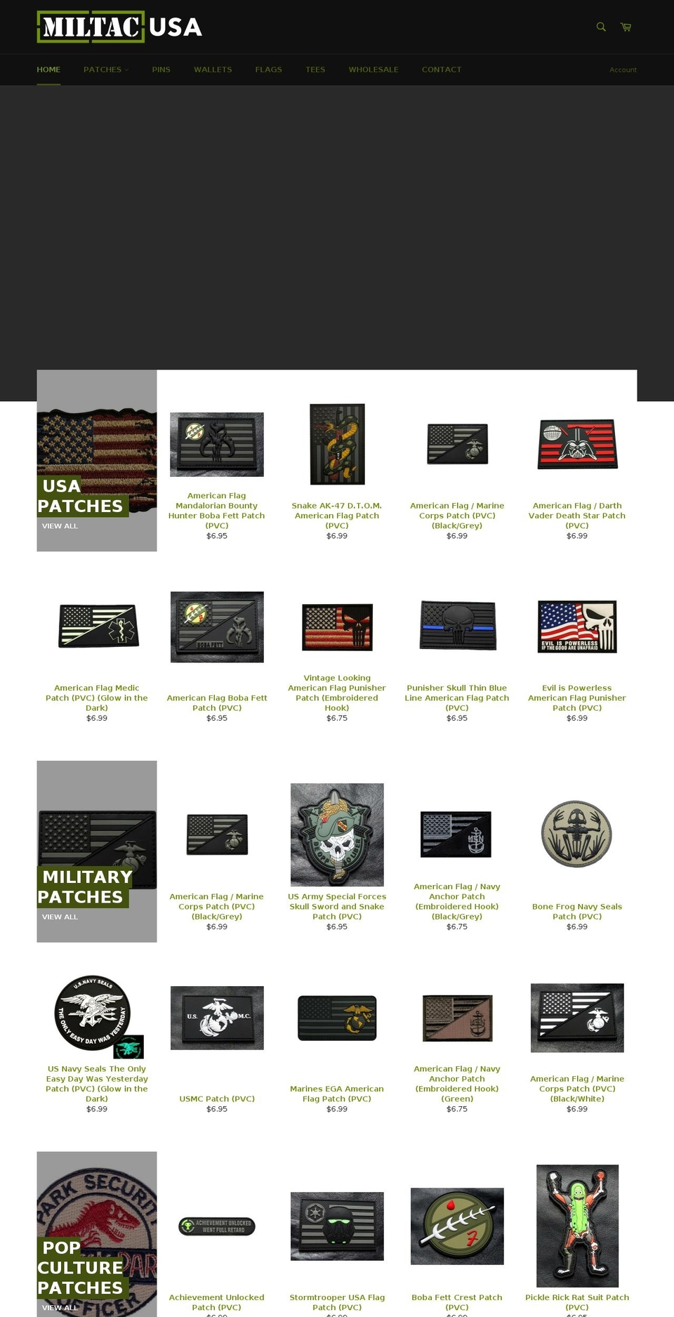 miltacusa.com — Shopify storefront screenshot