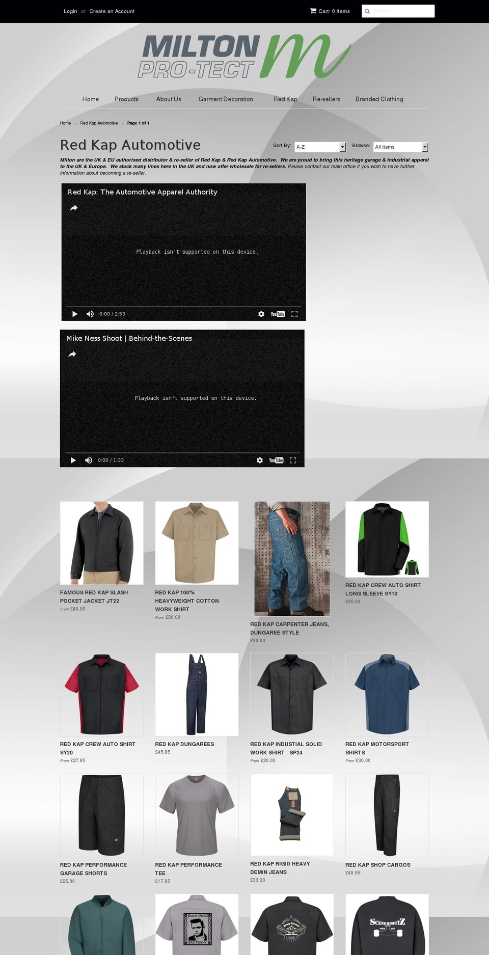 miltonpro.com shopify website screenshot