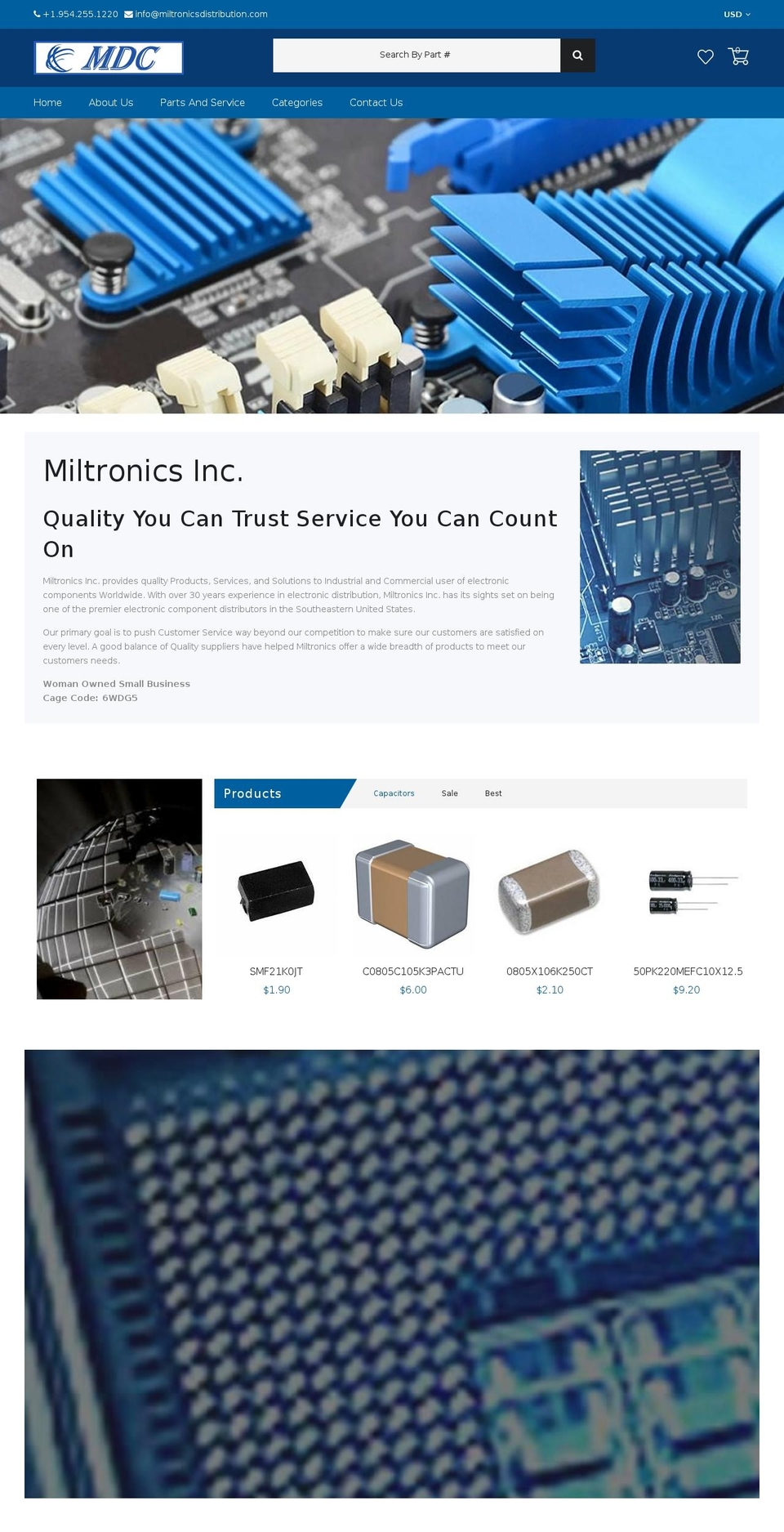 install-02 Shopify theme site example miltronicsdistribution.com