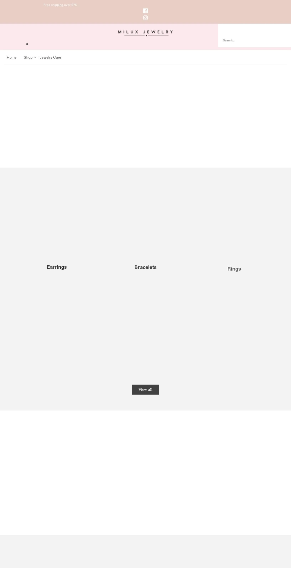 miluxjewelry.com shopify website screenshot