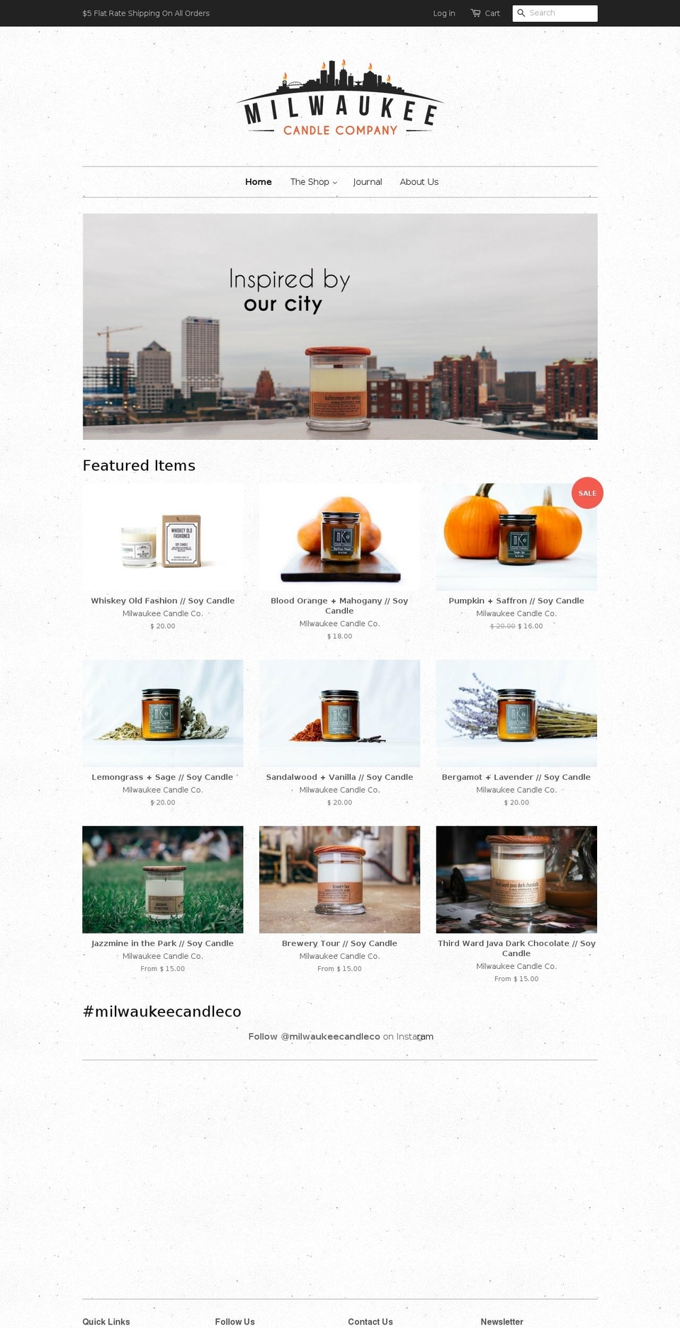 milwaukeecandle.com shopify website screenshot