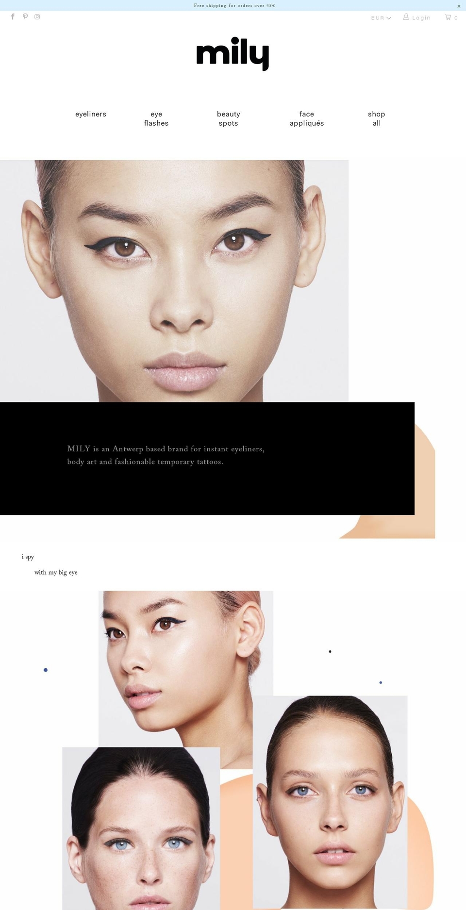 milymakeup.com shopify website screenshot