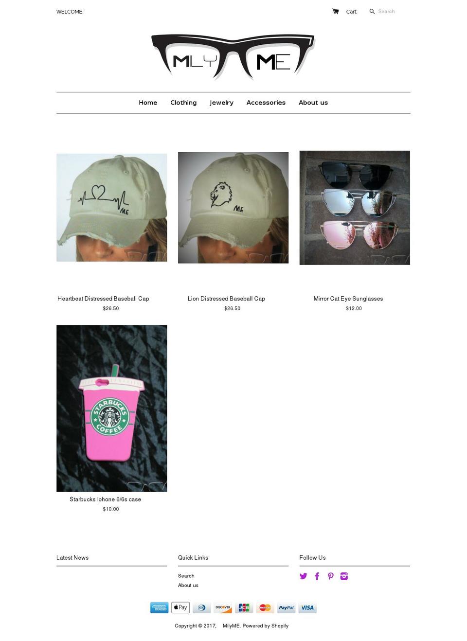 milyme.com shopify website screenshot