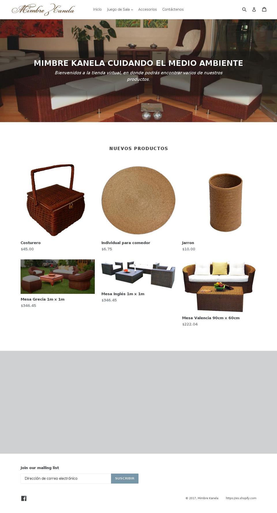 mimbrekanela.com shopify website screenshot