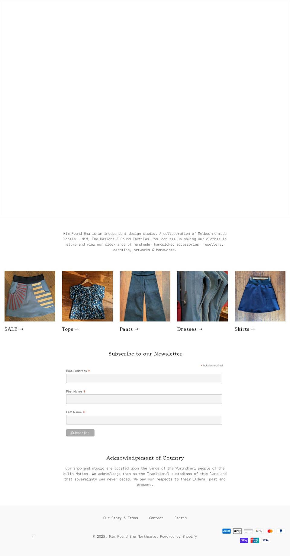 mimfoundena.com.au shopify website screenshot