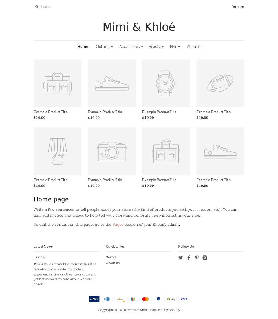 mimi-khloe.com — Shopify storefront screenshot