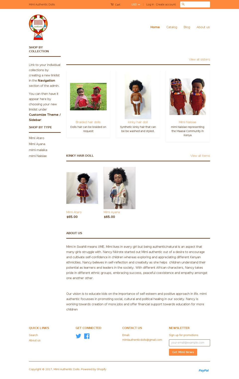 mimiauthentic.com shopify website screenshot