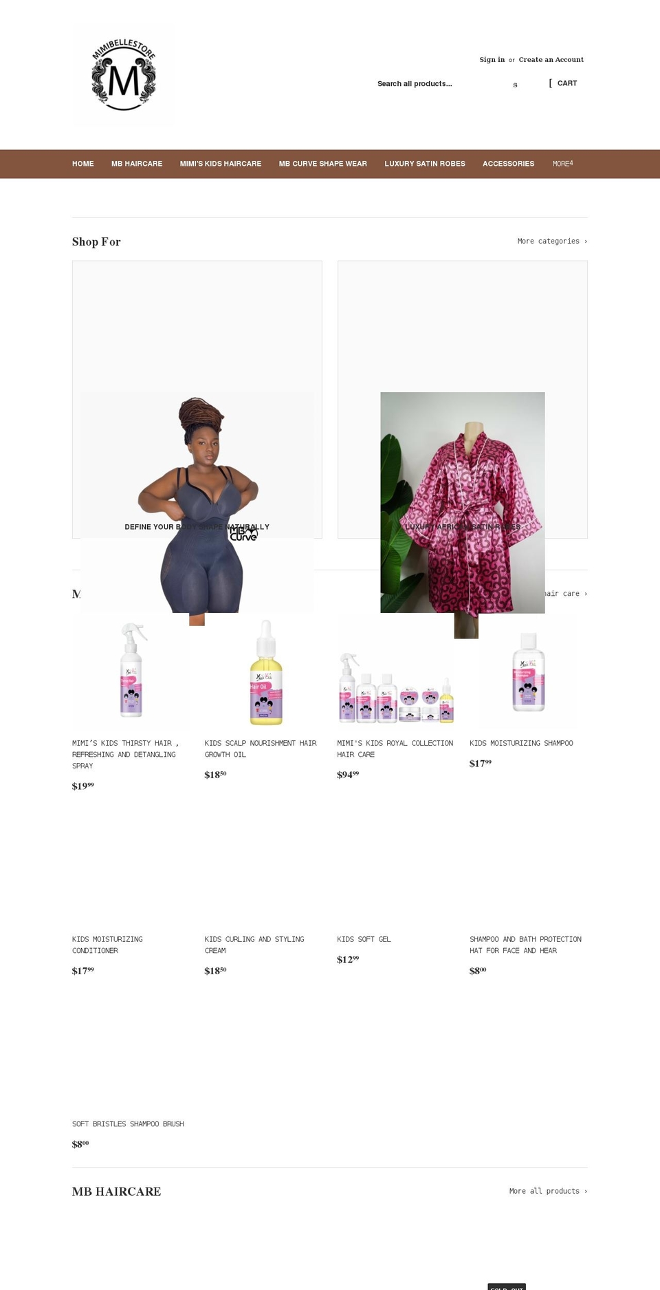 mimibellestore.com shopify website screenshot