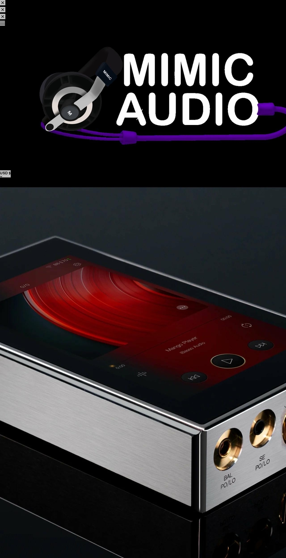 mimic-audio.com shopify website screenshot
