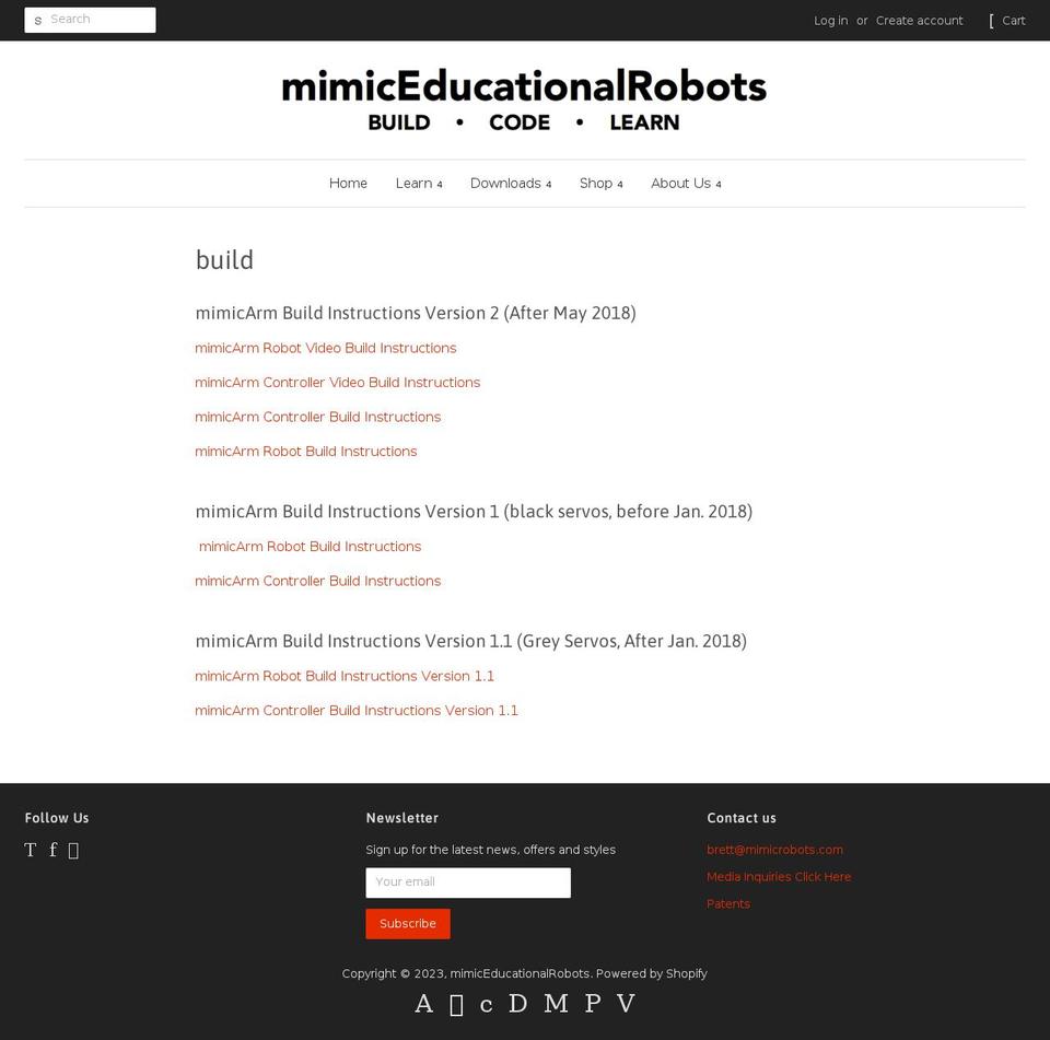 mimic.ninja shopify website screenshot