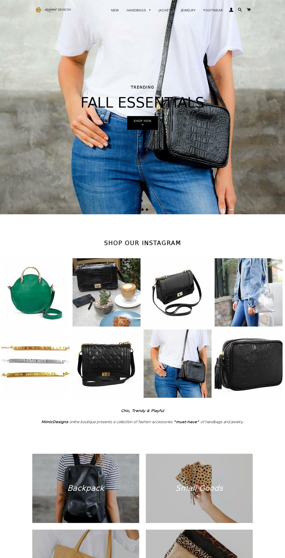 mimicdesigns.com — Shopify storefront screenshot