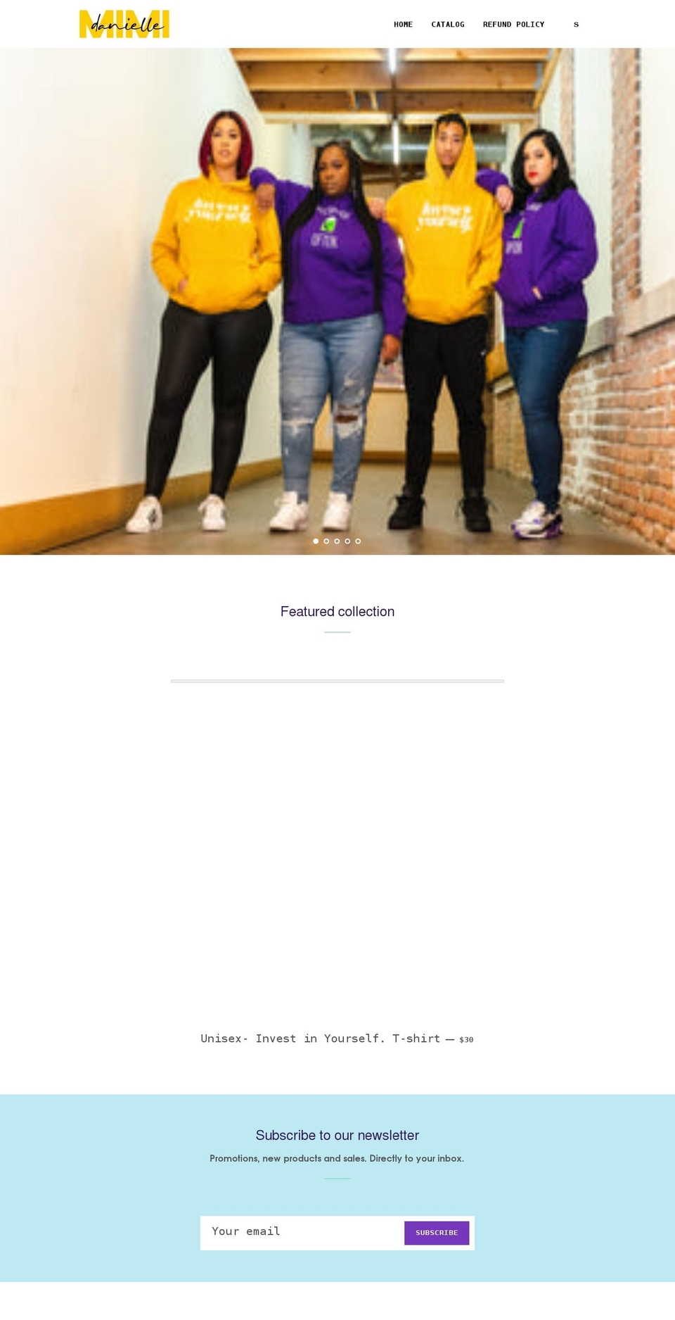 mimidanielle.com shopify website screenshot