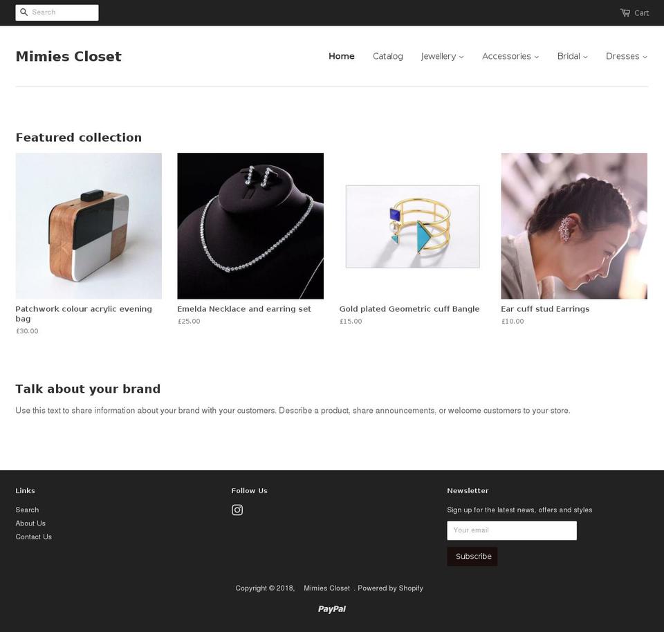 mimiescloset.com — Shopify storefront screenshot
