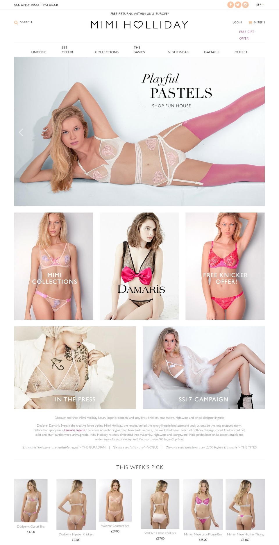 mimiholliday.com shopify website screenshot