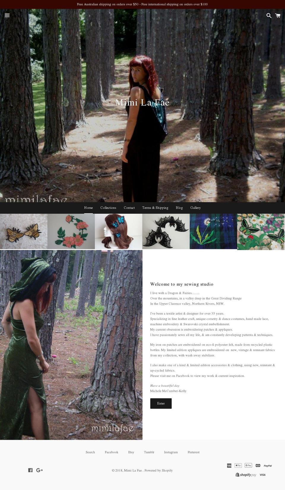 mimilafae.com shopify website screenshot