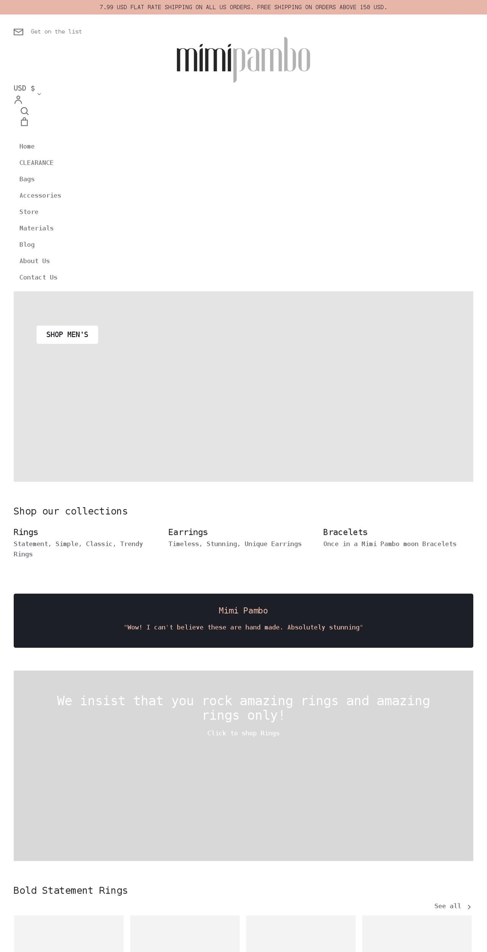 mimipambo.com shopify website screenshot