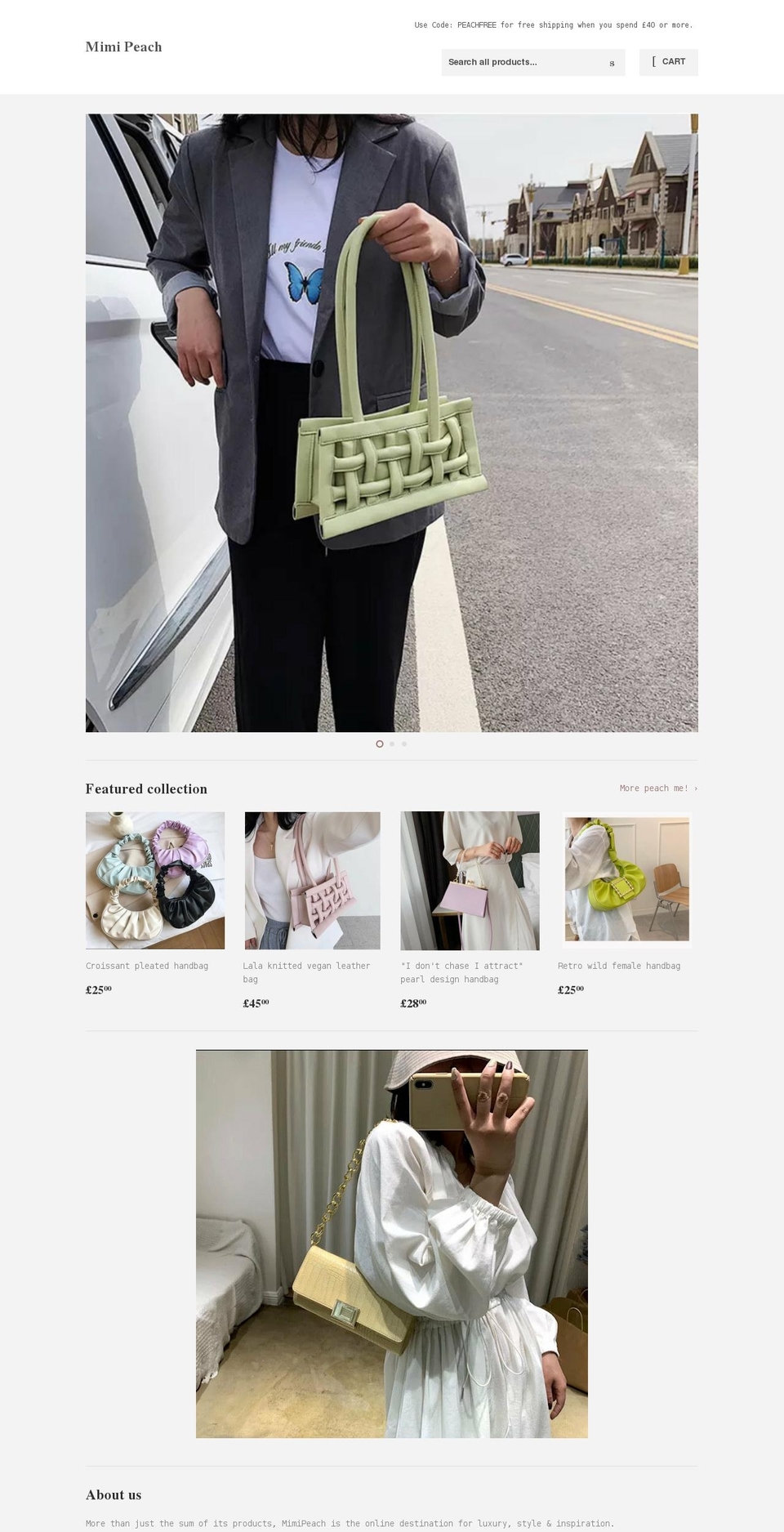 mimipeach.com shopify website screenshot