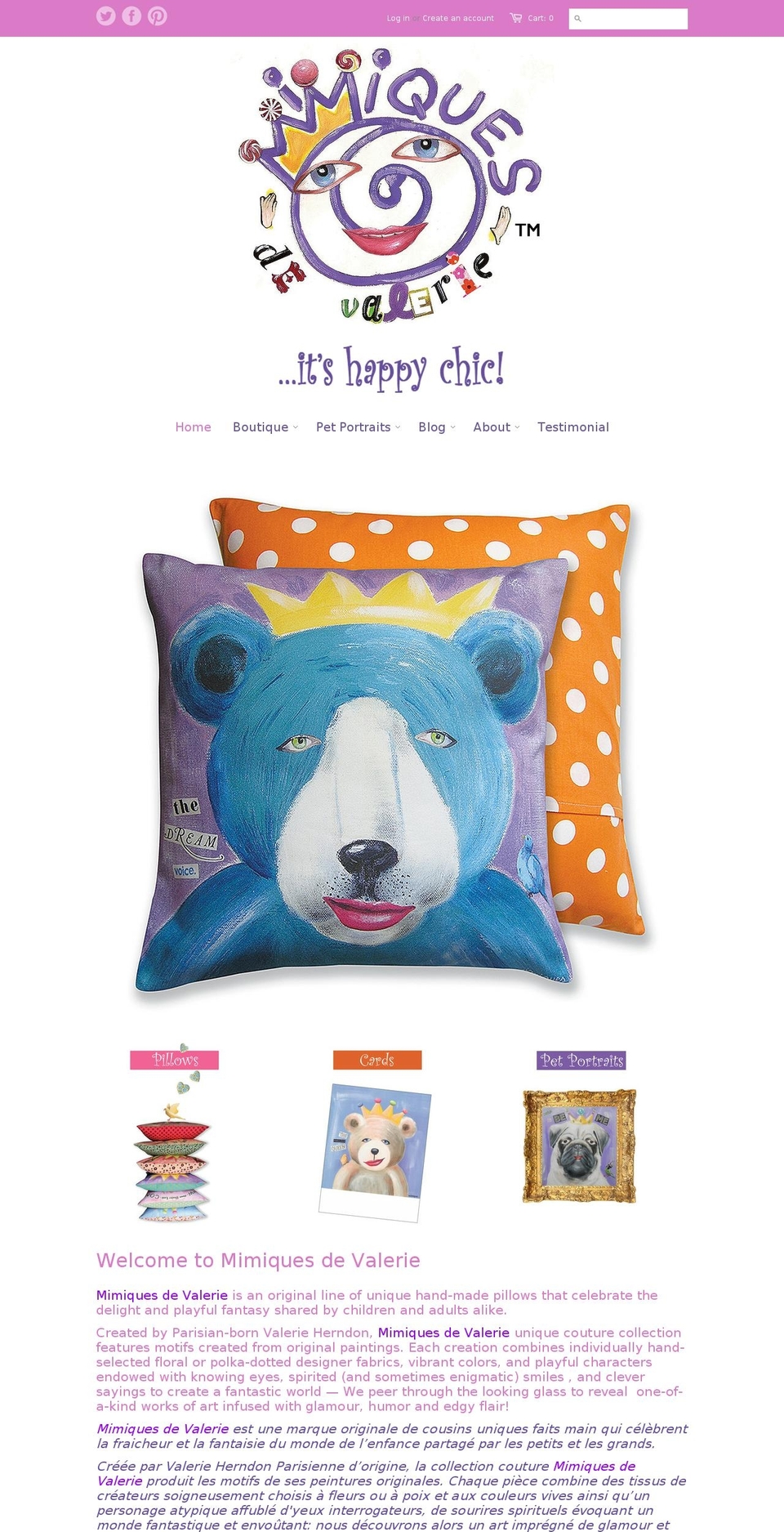 mimiquesdevalerie.com shopify website screenshot