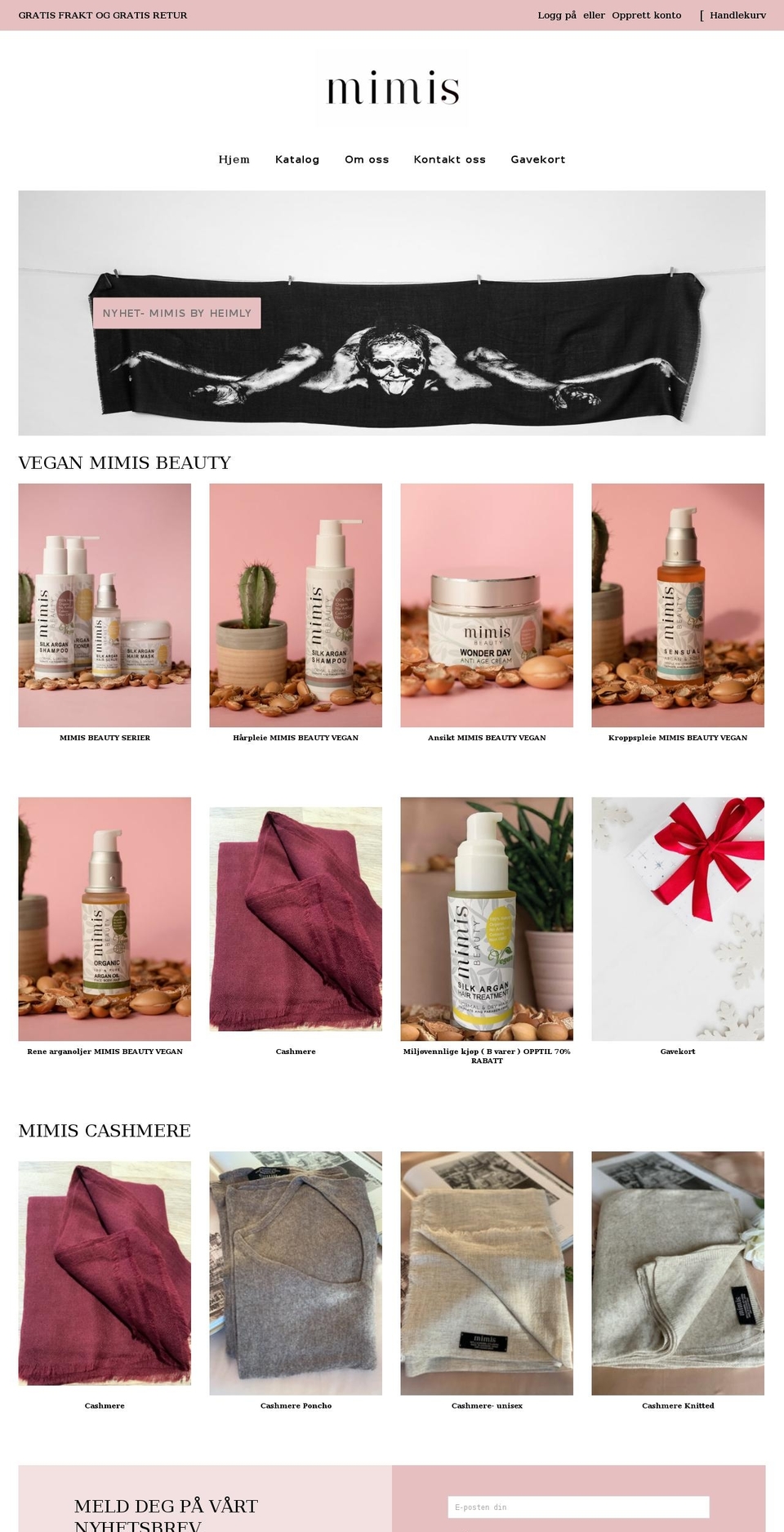 mimis.no shopify website screenshot