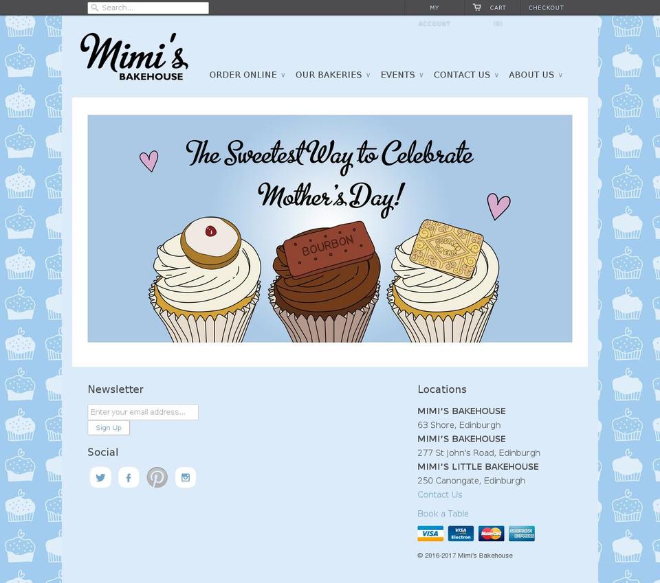 mimisbakehouse.com shopify website screenshot